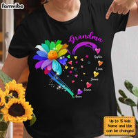 Personalized Grandma Colorful Flower  Love Heart Shirt - Hoodie - Sweatshirt NB241 32O28 thumb 1