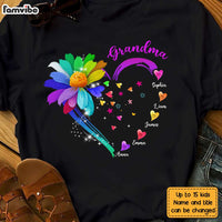 Personalized Grandma Colorful Flower  Love Heart Shirt - Hoodie - Sweatshirt NB241 32O28 thumb 1