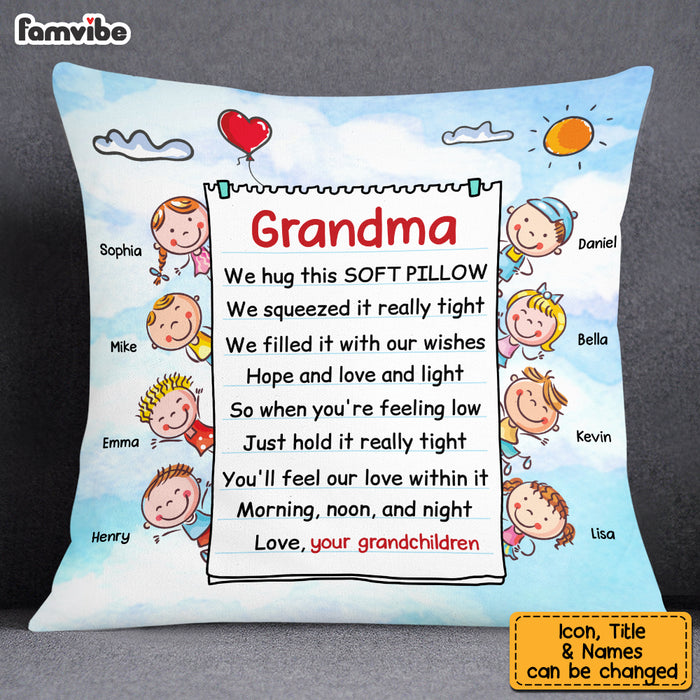 Personalized Grandma Hug This Drawing Pillow NB241 23O53 1