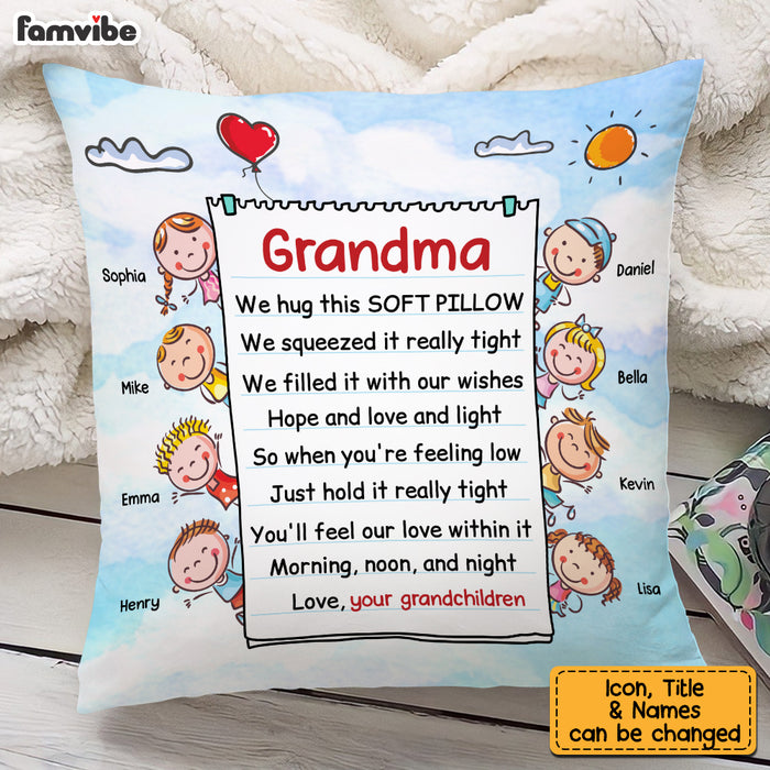 Personalized Grandma Hug This Drawing Pillow NB241 23O53 1