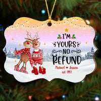 Personalized Couple Reindeer I'm Yours No Refund Benelux Ornament NB245 32O75 thumb 1