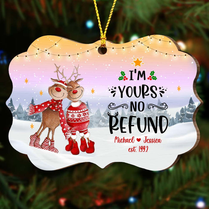 Personalized Couple Reindeer I'm Yours No Refund Benelux Ornament NB245 32O75 1