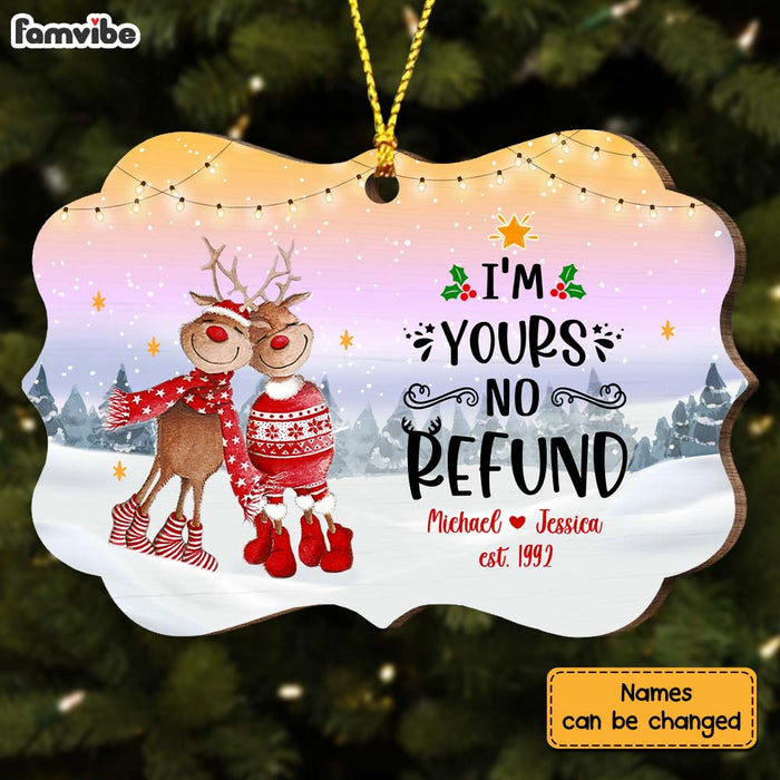 Personalized Couple Reindeer I'm Yours No Refund Benelux Ornament NB245 32O75 1