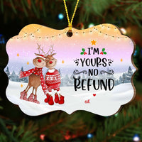 Personalized Couple Reindeer I'm Yours No Refund Benelux Ornament NB245 32O75 thumb 1