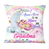 Personalized Baby Unicorn Granddaughter I Love You To Moon And Back From Grandma Pillow NB241 36O58 thumb 1