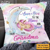 Personalized Baby Unicorn Granddaughter I Love You To Moon And Back From Grandma Pillow NB241 36O58 thumb 1