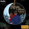 Personalized Love You To The Moon Couple Circle Ornament NB241 58O28 1