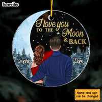 Personalized Love You To The Moon Couple Circle Ornament NB241 58O28 thumb 1