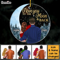 Personalized Love You To The Moon Couple Circle Ornament NB241 58O28 thumb 1
