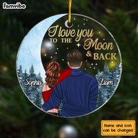 Personalized Love You To The Moon Couple Circle Ornament NB241 58O28 thumb 1