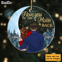 Personalized Love You To The Moon Couple Circle Ornament NB241 58O28 thumb 1