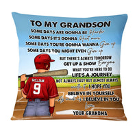 Personalized Baseball Grandson Some Days Are Gonna Be Harder Pillow NB251 36O58 thumb 1