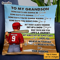 Personalized Baseball Grandson Some Days Are Gonna Be Harder Pillow NB251 36O58 thumb 1