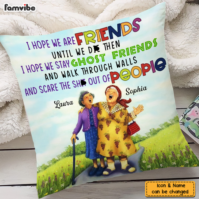 Personalized Old Friends Sisters Laughing Pillow NB252 36O76 1