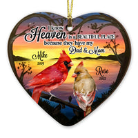 Personalized Heaven Is A Beautiful Place Cardinal Memo Heart Ornament NB263 23O53 thumb 1