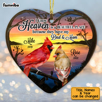 Personalized Heaven Is A Beautiful Place Cardinal Memo Heart Ornament NB263 23O53 thumb 1