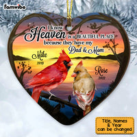 Personalized Heaven Is A Beautiful Place Cardinal Memo Heart Ornament NB263 23O53 thumb 1