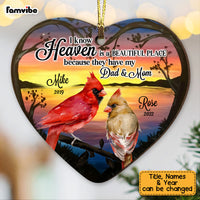 Personalized Heaven Is A Beautiful Place Cardinal Memo Heart Ornament NB263 23O53 thumb 1