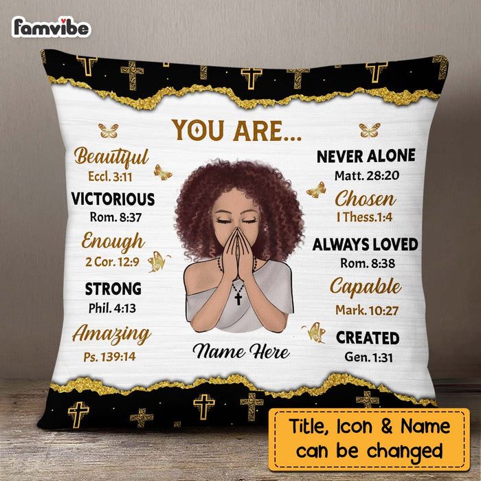 Personalized Daughter God Says You Are Bible Verse Prayer Pillow NB255 58O75 1