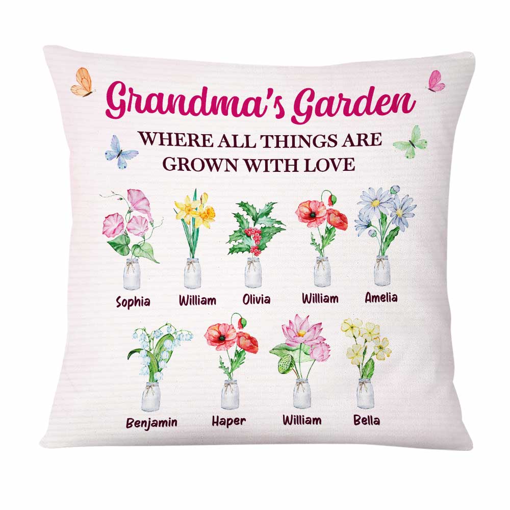 Personalized Grandma's Garden Where Things Are Grown With Love Pillow NB251 23O47 Primary Mockup