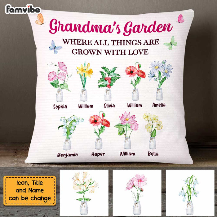 Custom First Mom Now Grandma Canvas With Kid's Name, Personalized Grandma  Gifts, Grandma Garden Gifts - Best Personalized Gifts For Everyone