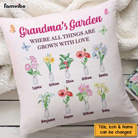 Personalized Grandma's Garden Where Things Are Grown With Love Pillow NB251 23O47 thumb 1
