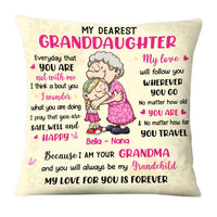 Personalized Love From Grandma To Granddaughter Pillow NB261 36O28 thumb 1