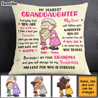Personalized Love From Grandma To Granddaughter Pillow NB261 36O28 thumb 1