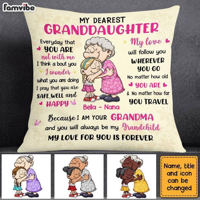 Personalized Love From Grandma To Granddaughter Pillow NB261 36O28 1