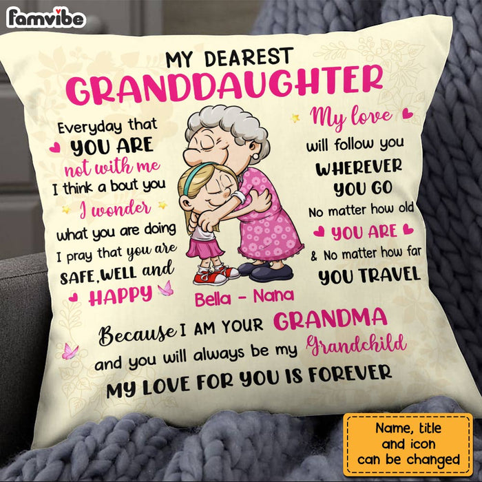 Personalized Love From Grandma To Granddaughter Pillow NB261 36O28 1