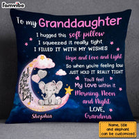 Personalized Granddaughter Elephant Love You To The Moon And Back Pillow NB261 32O28 thumb 1