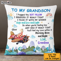 Personalized Grandson Dinosaur Hug This Pillow NB262 32O53 thumb 1