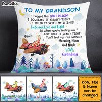 Personalized Grandson Dinosaur Hug This Pillow NB262 32O53 thumb 1