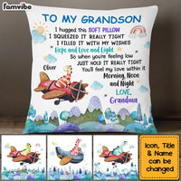 Personalized Grandson Dinosaur Hug This Pillow NB262 32O53 thumb 1