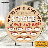 Personalized S'more Spoil Grandchildren Grandparent Christmas Circle Ornament NB261 58O28 thumb 1