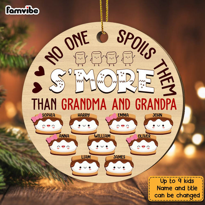 Personalized S'more Spoil Grandchildren Grandparent Christmas Circle Ornament NB261 58O28 1