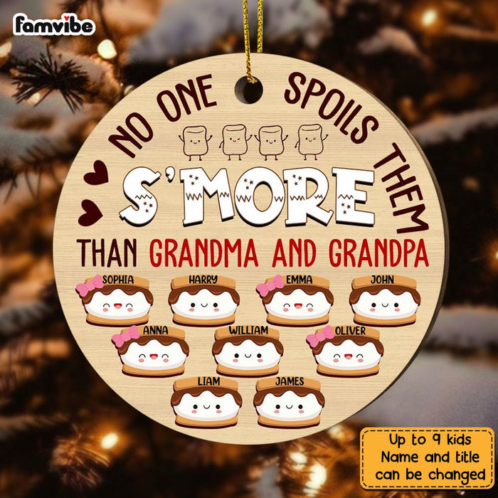 Personalized S'more Spoil Grandchildren Grandparent Christmas Circle Ornament NB261 58O28 1