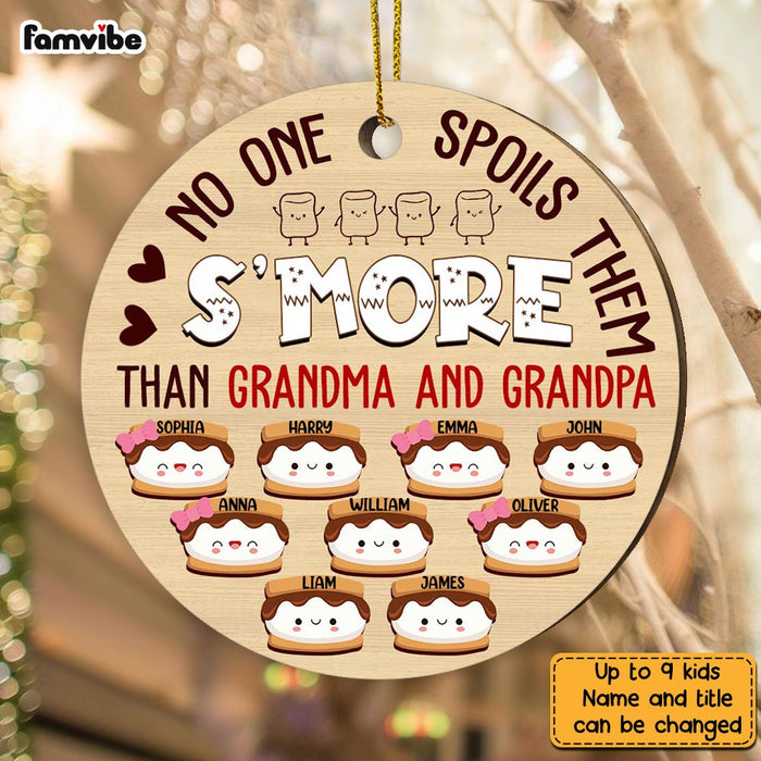 Personalized S'more Spoil Grandchildren Grandparent Christmas Circle Ornament NB261 58O28 1