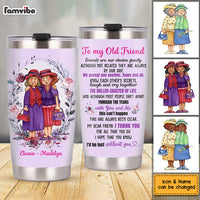 Personalized To My Old Friend Purple Flower Steel Tumbler NB261 23O58 thumb 1