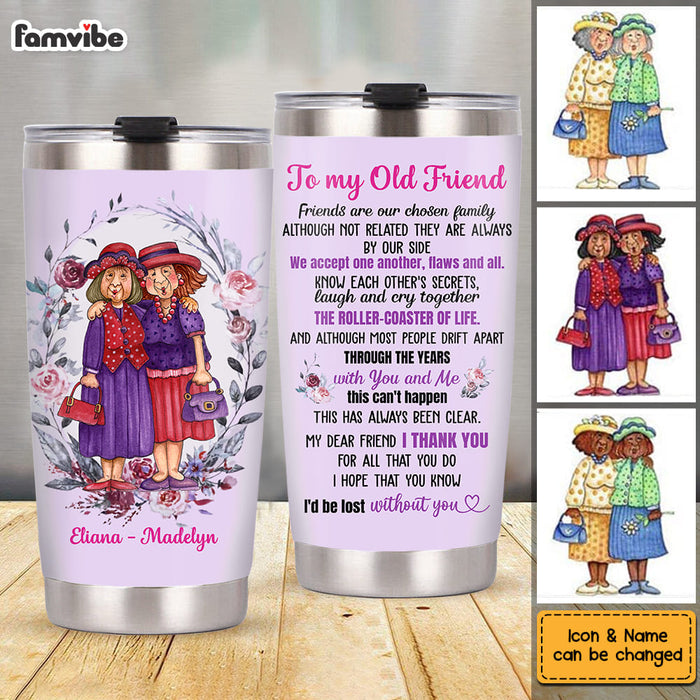 Personalized To My Old Friend Purple Flower Steel Tumbler NB261 23O58 1