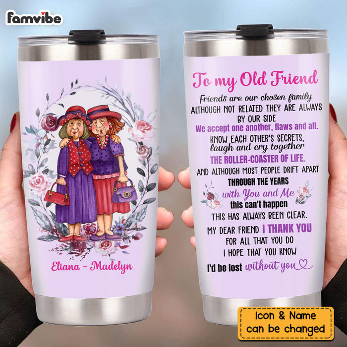 Personalized To My Old Friend Purple Flower Steel Tumbler NB261 23O58 1