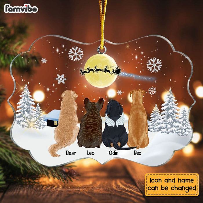 Personalized Dog Christmas Watching Santa Benelux Ornament NB111 30O58 1