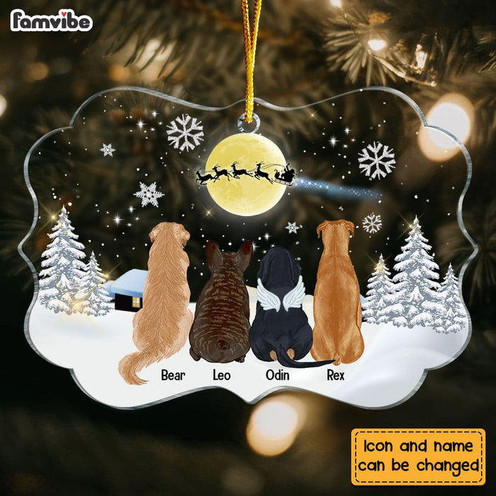 Personalized Dog Christmas Watching Santa Benelux Ornament NB111 30O58 1