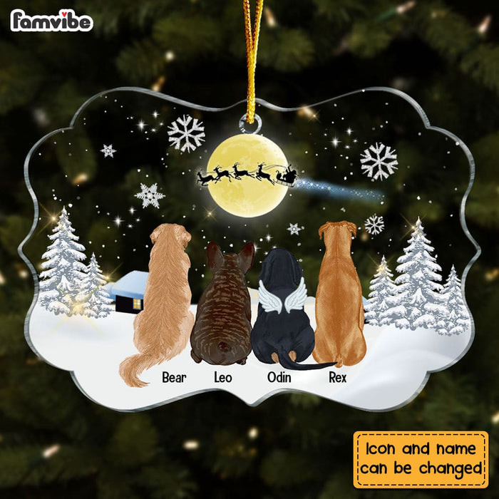 Personalized Dog Christmas Watching Santa Benelux Ornament NB111 30O58 1