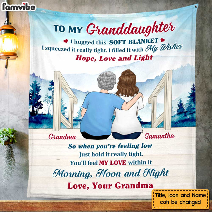 Personalized To My Granddaughter Lake View Hug This Blanket OB272 30O47 1