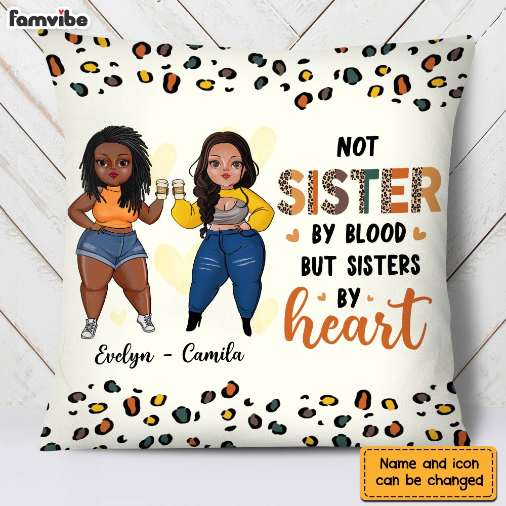 Personalized Sister By Heart Friend Leopard Print Pillow NB283 23O28 Primary Mockup