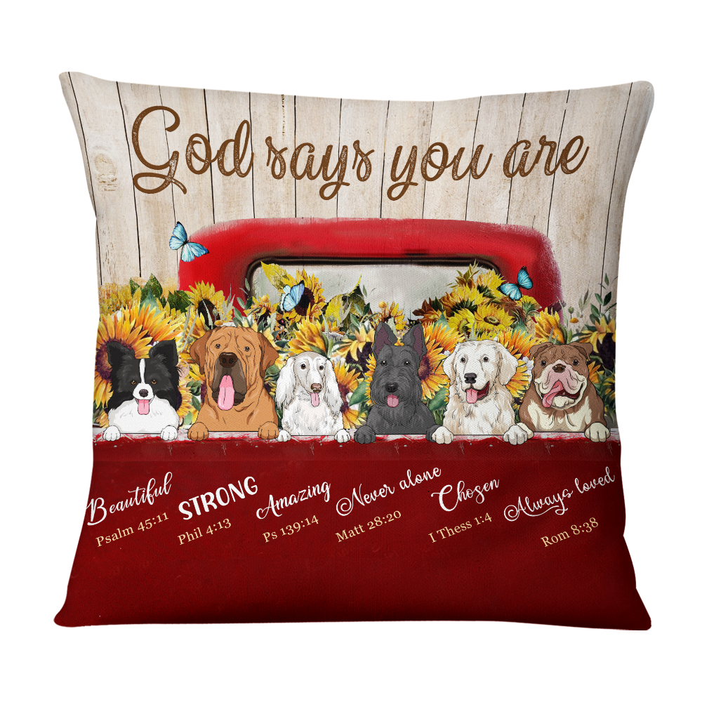 Personalized Dogs God Says Pillow NB295 36O76 Primary Mockup