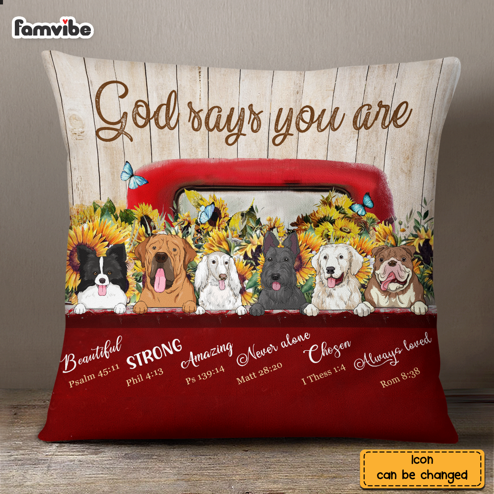 Personalized Dogs God Says Pillow NB295 36O76 Primary Mockup