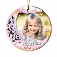 Personalized Granddaughter I Love You Moon Elephant Photo Circle Ornament NB282 23O47 thumb 1