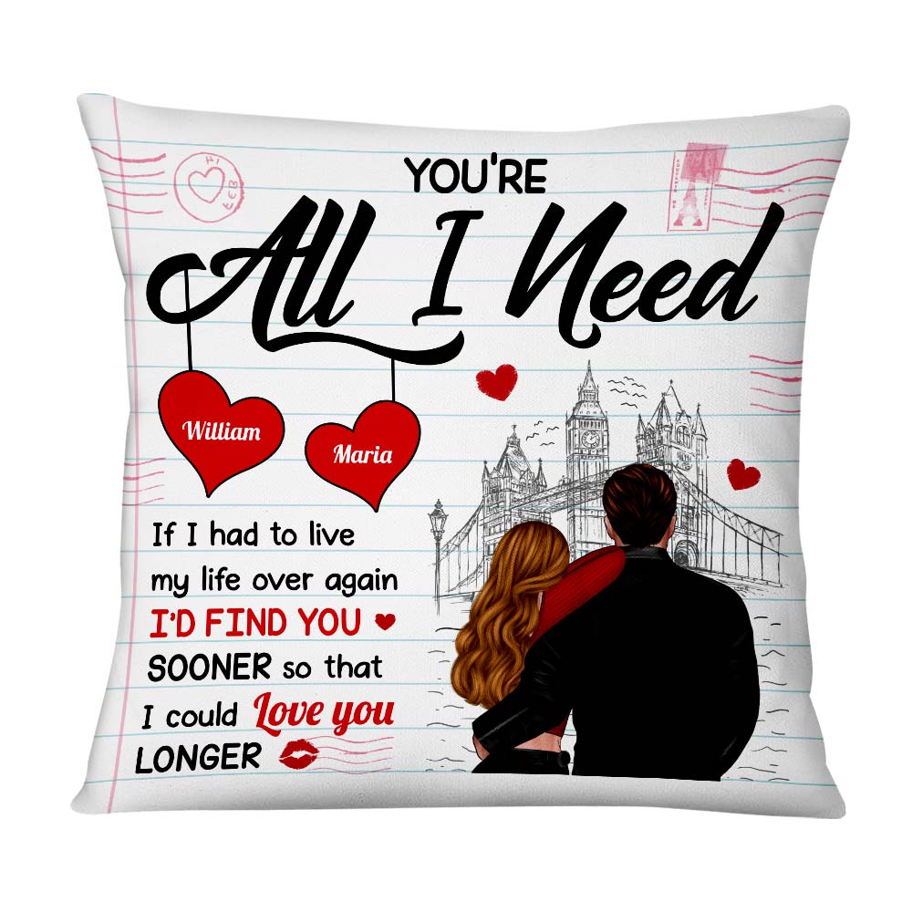 Personalized Couple You're All I Need Pillow NB292 23O75 Primary Mockup